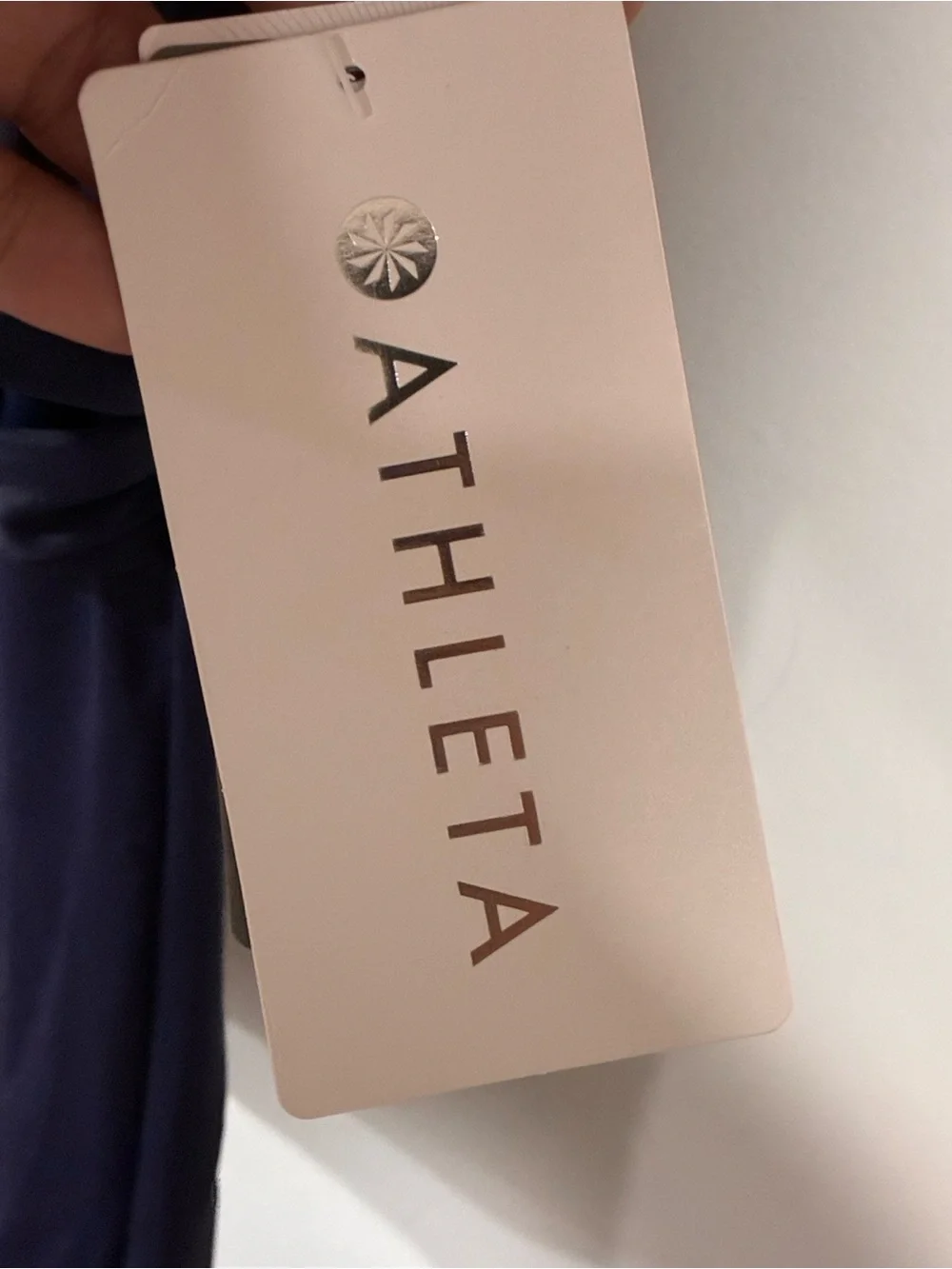 Athleta Bra Cup Wrap Tankini Size 40D/DD Navy Blue Swim Top NEW